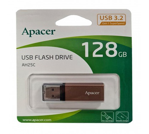 Флеш-накопичувач Apacer USB 3.2 Gen 1 AH25C 128GB Bronze (AP128GAH25CJ-1)