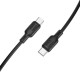Кабель BOROFONE BX113 Lenny 60W silicone charging data cable C to C(L=1M) Black (6941991115455)