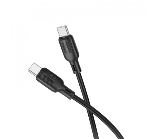 Кабель BOROFONE BX113 Lenny 60W silicone charging data cable C to C(L=1M) Black (6941991115455)