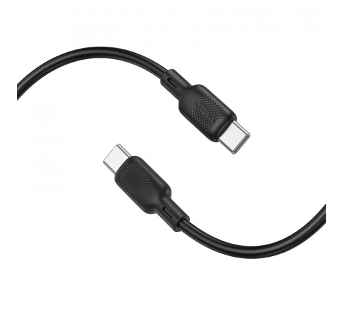 Кабель BOROFONE BX113 Lenny 60W silicone charging data cable C to C(L=1M) Black (6941991115455)