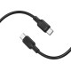 Кабель BOROFONE BX113 Lenny 60W silicone charging data cable C to C(L=1M) Black (6941991115455)