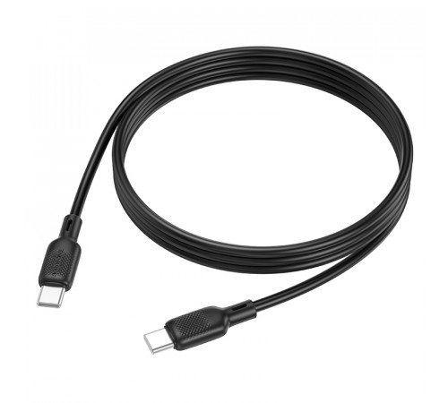 Кабель BOROFONE BX113 Lenny 60W silicone charging data cable C to C(L=1M) Black (6941991115455)