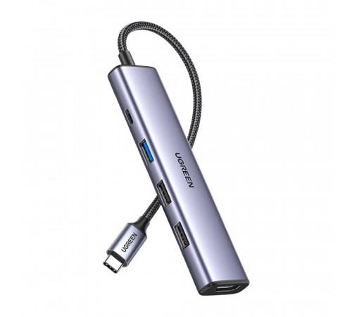 USB-хаб UGREEN CM478 USB-C To HDMI+1xUSB3.0 A+2xUSB2.0 A+PD Power Converter (UGR-15495)