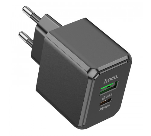 Мережевий зарядний пристрій HOCO CS14A Ocean PD20W+QC3.0 charger Black (6942007603898)