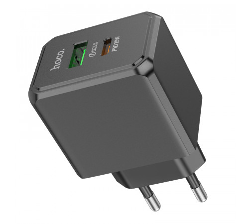 Мережевий зарядний пристрій HOCO CS14A Ocean PD20W+QC3.0 charger Black (6942007603898)