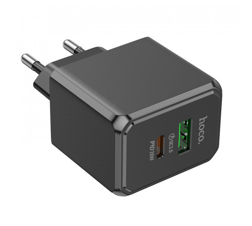 Мережевий зарядний пристрій HOCO CS14A Ocean PD20W+QC3.0 charger Black (6942007603898)