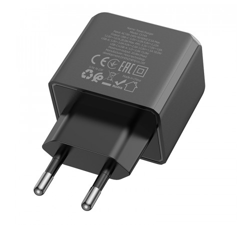 Мережевий зарядний пристрій HOCO CS14A Ocean PD20W+QC3.0 charger Black (6942007603898)