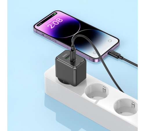 Мережевий зарядний пристрій HOCO CS14A Ocean PD20W+QC3.0 charger Black (6942007603898)