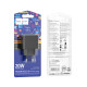 Мережевий зарядний пристрій HOCO CS14A Ocean PD20W+QC3.0 charger Black (6942007603898)