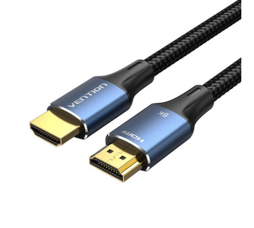 Кабель Vention Cotton Braided HDMI-A Male to Male HD v2.1 Cable 8K 5M Blue Aluminum Alloy Type (ALGLJ) (ALGLJ)