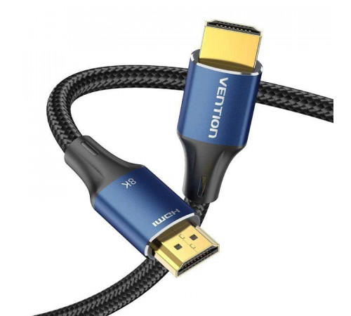 Кабель Vention Cotton Braided HDMI-A Male to Male HD v2.1 Cable 8K 5M Blue Aluminum Alloy Type (ALGLJ) (ALGLJ)
