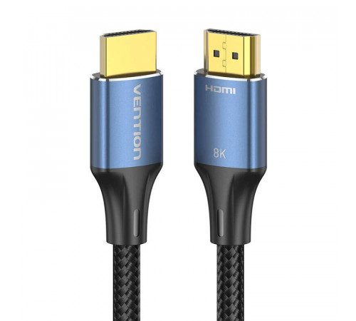 Кабель Vention Cotton Braided HDMI-A Male to Male HD v2.1 Cable 8K 5M Blue Aluminum Alloy Type (ALGLJ) (ALGLJ)