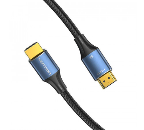 Кабель Vention Cotton Braided HDMI-A Male to Male HD v2.1 Cable 8K 5M Blue Aluminum Alloy Type (ALGLJ) (ALGLJ)