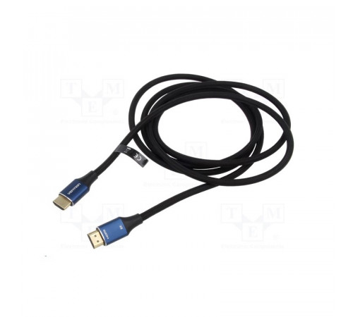 Кабель Vention Cotton Braided HDMI-A Male to Male HD v2.1 Cable 8K 5M Blue Aluminum Alloy Type (ALGLJ) (ALGLJ)