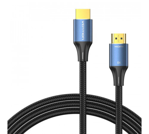 Кабель Vention Cotton Braided HDMI-A Male to Male HD v2.1 Cable 8K 5M Blue Aluminum Alloy Type (ALGLJ) (ALGLJ)