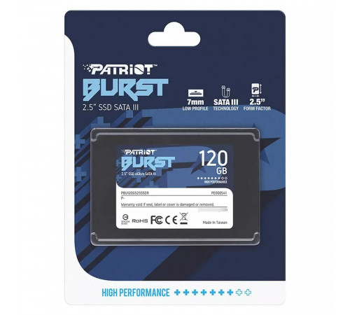 Накопичувач SSD Patriot Burst Elite 120GB 2.5" 7mm SATAIII TLC 3D (PBE120GS25SSDR)