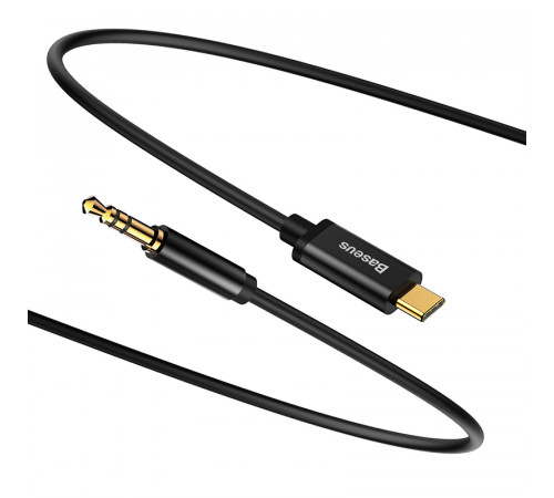 Аудіокабель Baseus Yiven Type-C male To 3.5 male, nylon braid, 1,2m, Black (CAM01-01)