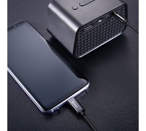 Аудіокабель Baseus Yiven Type-C male To 3.5 male, nylon braid, 1,2m, Black (CAM01-01)