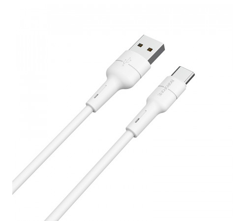 Кабель BOROFONE BX30 USB to Type-C, 3A, 1m, silicone, TPE connectors, White (6931474706935)