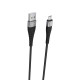 Кабель BOROFONE BX32 USB to Micro 2.4A, 1m, nylon, aluminum+TPE connectors, Black (6931474710437)
