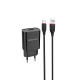 Мережевий зарядний пристрій з кабелем BOROFONE BA20A Sharp single port charger set(Type-C) 10.5W Black (6931474702142)