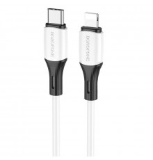 Кабель BOROFONE BX79 Type-C to iP 3A, 20W, 1m,, silicone, silicone connectors, White (6974443384734)