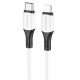 Кабель BOROFONE BX79 Type-C to iP 3A, 20W, 1m,,  silicone, silicone connectors, White (6974443384734)