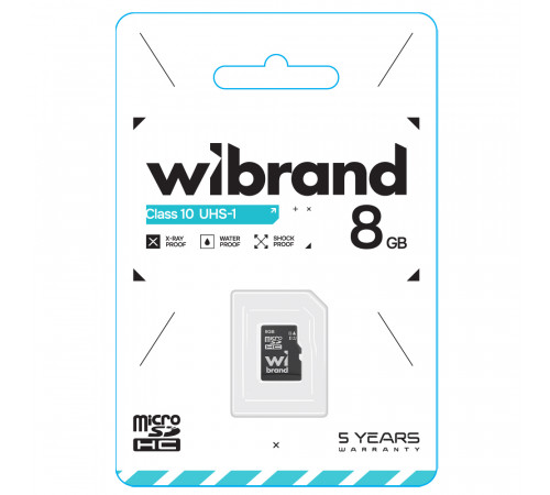 Карта пам'яті microSDHC (UHS-1) Wibrand 8Gb class 10 (WICDHC10/8GB)
