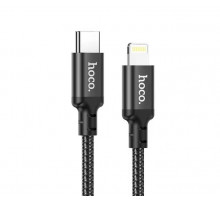 Кабель HOCO X14 Type-C to iP 3A, 20W, 1m, nylon, aluminum connectors, Black (6931474752192)