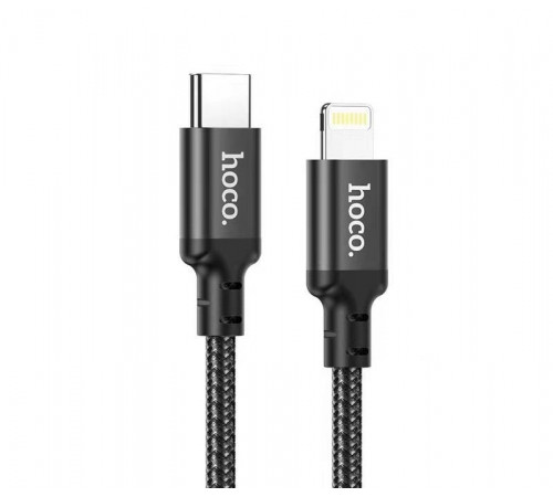 Кабель HOCO X14 Type-C to iP 3A, 20W, 1m, nylon, aluminum connectors, Black (6931474752192)