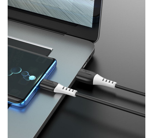Кабель HOCO X82 USB to Type-C 3A, 1m, silicone, silicone connectors, Black (6931474768575)