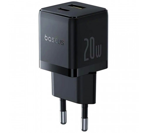 Мережевий зарядний пристрій Baseus Palm Fast Charger C+U 20W EU Cluster Black (P10111608113-00)