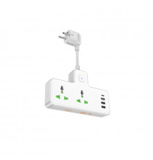 Сетевой удлинитель HOCO AC11A Voyage 2-position expansion socket(1C3A) (8.5 cm) White (6942007607063)