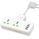 Мережевий подовжувач HOCO  AC11A Voyage 2-position expansion socket(1C3A) (8.5 cm) White (6942007607063)