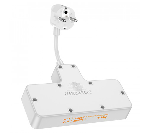 Мережевий подовжувач HOCO  AC11A Voyage 2-position expansion socket(1C3A) (8.5 cm) White (6942007607063)