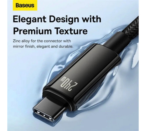 Кабель Baseus Tungsten Gold Fast Charging Data Cable Type-C to Type-C 240W 2m Black (CAWJ040101)