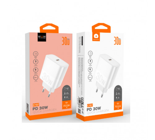 Мережевий зарядний пристрій WUW-C197 PD 30W white (6972573336678)