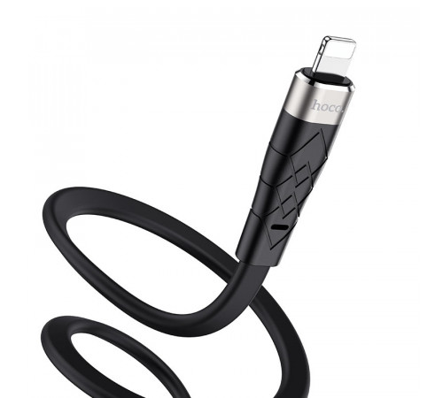 Кабель HOCO X53 USB to iP 2.4A, 1m, silicone, aluminum connectors, Black (6931474738059)