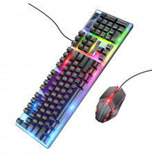 Мышь + клавиатура HOCO GM18 Luminous gaming keyboard and mouse set Black (6931474783684)