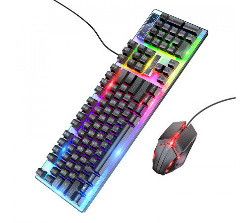 Миша + клавіатура HOCO GM18 Luminous gaming keyboard and mouse set Black (6931474783684)