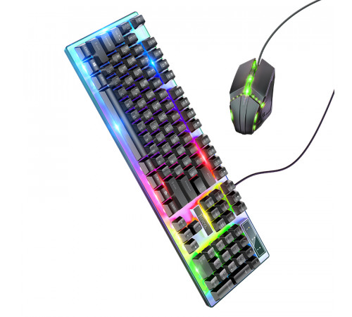 Миша + клавіатура HOCO GM18 Luminous gaming keyboard and mouse set Black (6931474783684)