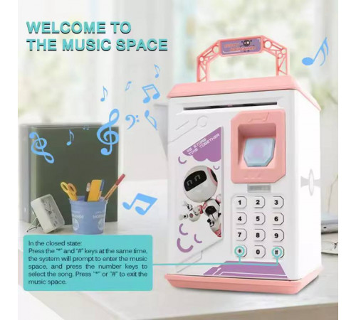 Сейф-скарбничка Robot №906 з кодом, вібитком пальця, світлом та звуком (3хАА)