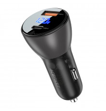 Автомобільний зарядний пристрій ACEFAST B6 metal 63W (USB-A+USB-C) with digital display (6974316280972)