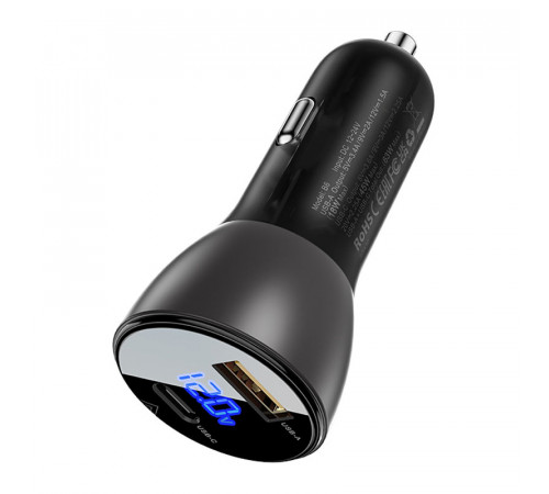 Автомобільний зарядний пристрій ACEFAST B6 metal 63W (USB-A+USB-C) with digital display (6974316280972)