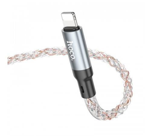 Кабель HOCO U112 Shine charging data cable for iP Gray (6931474788801)