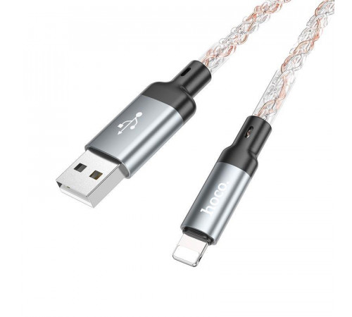 Кабель HOCO U112 Shine charging data cable for iP Gray (6931474788801)