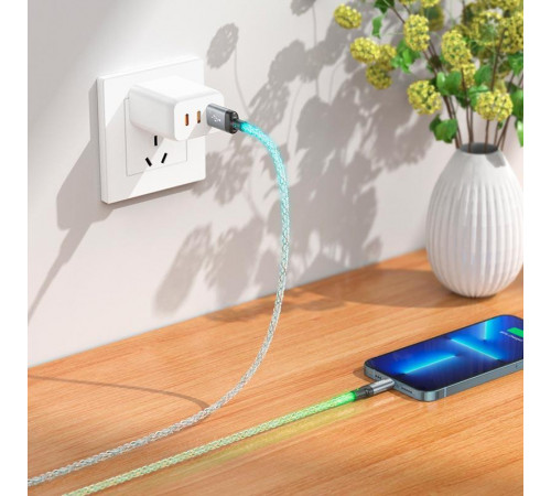 Кабель HOCO U112 Shine charging data cable for iP Gray (6931474788801)