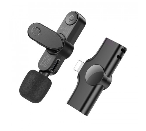 Бездротова мікрофонна система BOROFONE BFK12 Trophy lavalier (Lightning) Black (6941991106385)