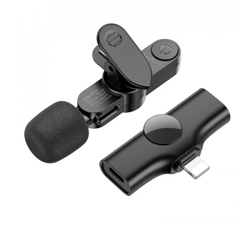 Бездротова мікрофонна система BOROFONE BFK12 Trophy lavalier (Lightning) Black (6941991106385)