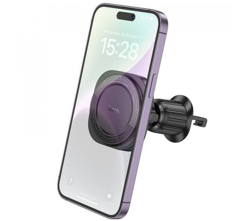 Автотримач для телефона HOCO H28 Rainbow ring magnetic car holder(air outlet) Black (6942007611459)